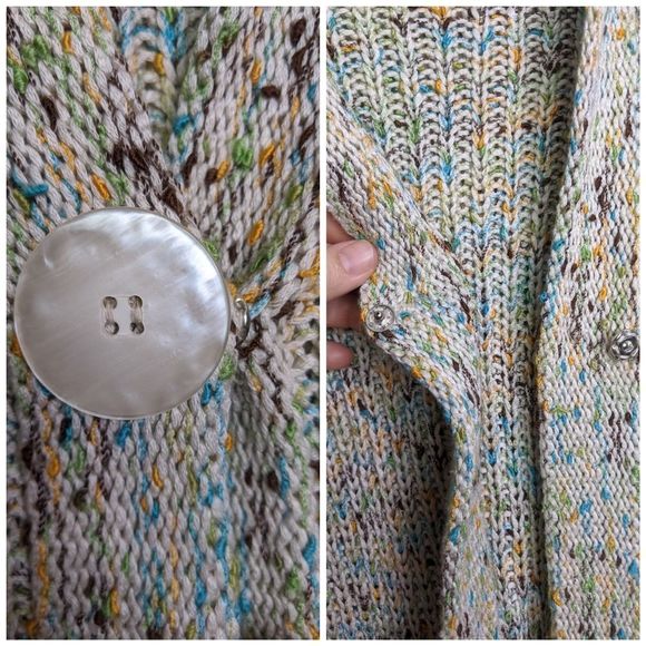 Vertigo Open Knit Single Snap Hooded Cardigan M - Picture 5 of 9